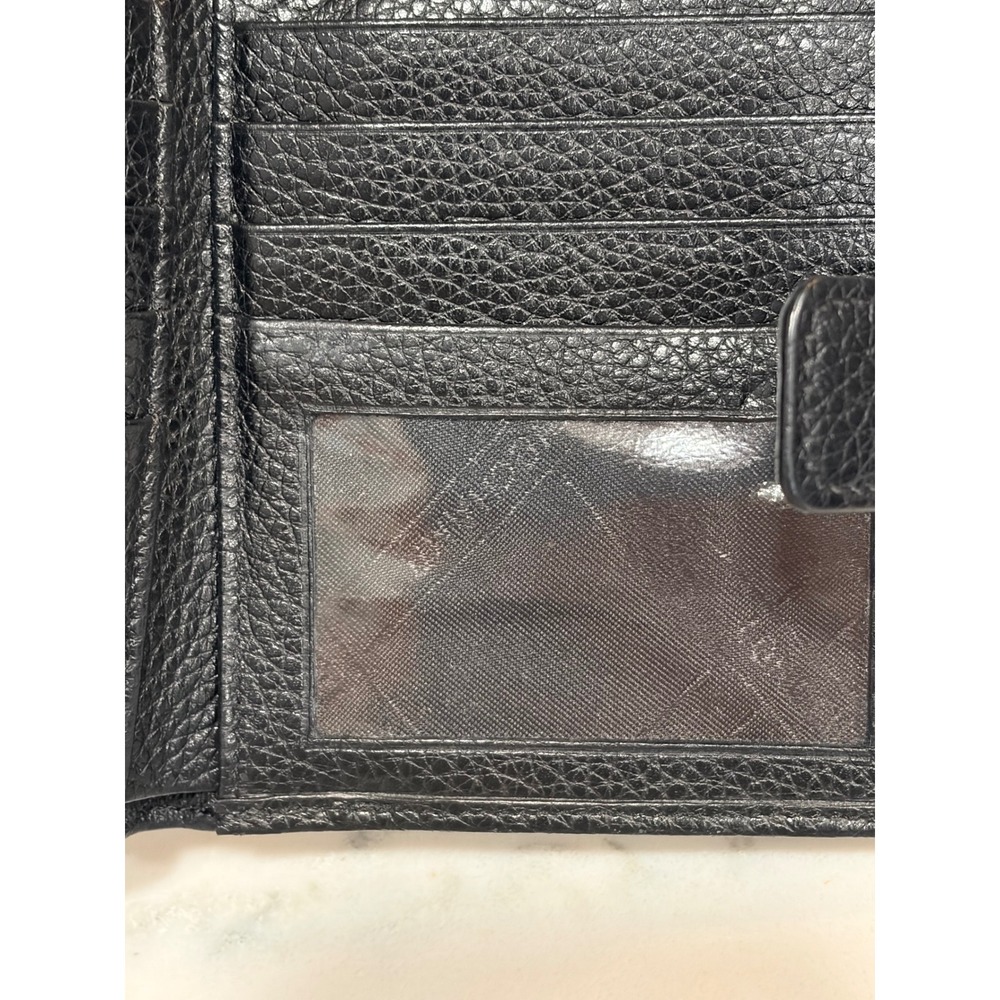 Longchamp Le Foulonne Black Pebbled Leather Bifold Kiss Lock Wallet - Picture 9 of 14